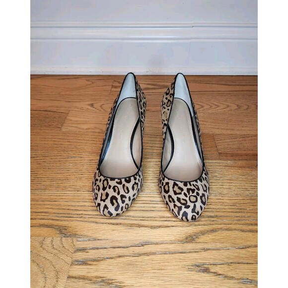 Banana Republic Calf Hair Leopard Print Leather Pump Heels Size 8 - Picture 2 of 14